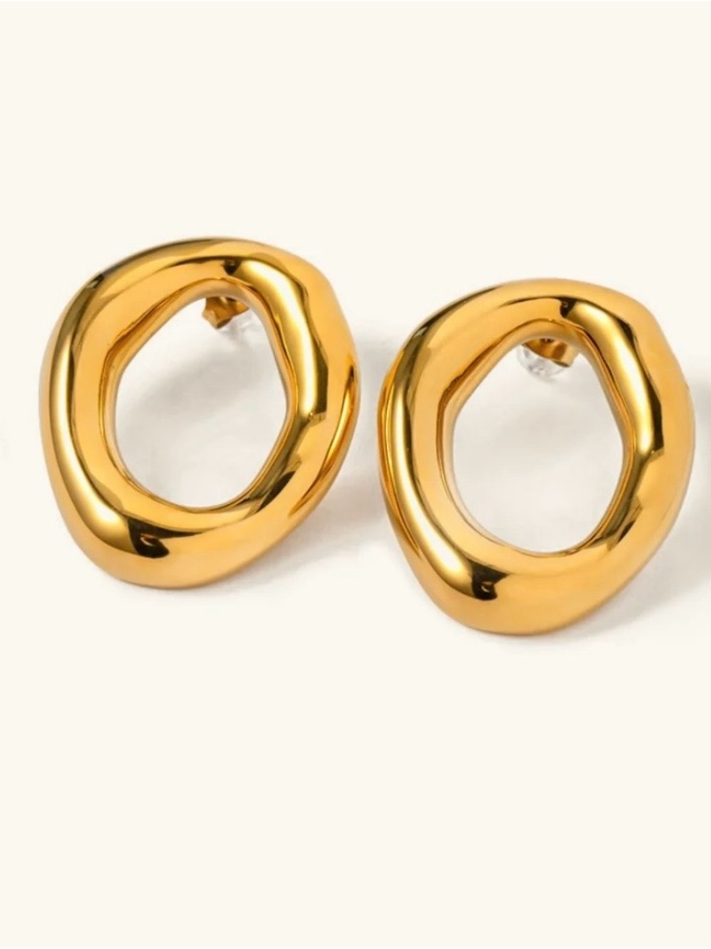 AVARIA RAQUEL OPEN OVAL EARRINGS - WATERPROOF AND HYPOALLERGENIC